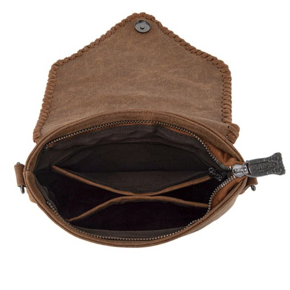 Montana West Fringe Hair-On Cowhide Crossbody - Brown - Picture 9 of 12